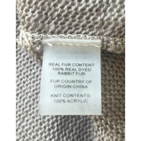 DolceCabo Luxurious Fur Coat Rabbit Tan S - Picture 5 of 5